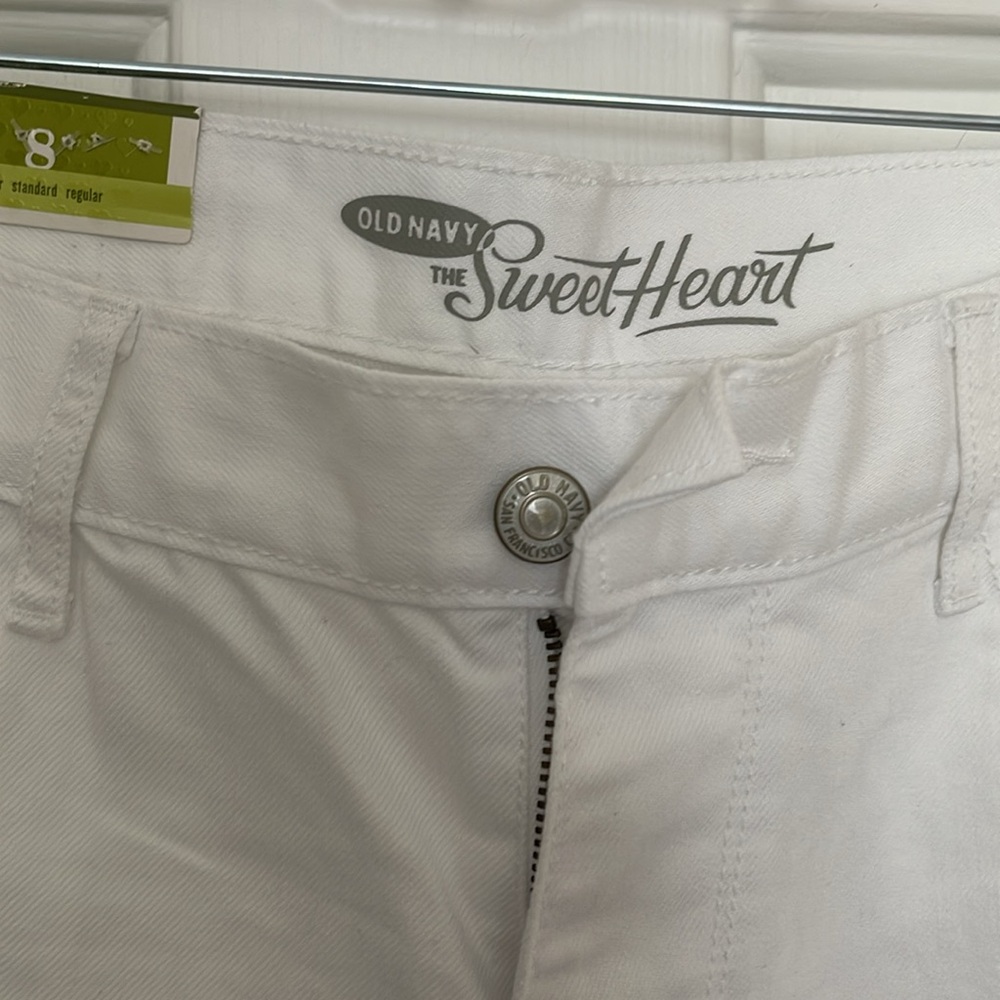 Old Navy White Jean Shorts Mid-Length